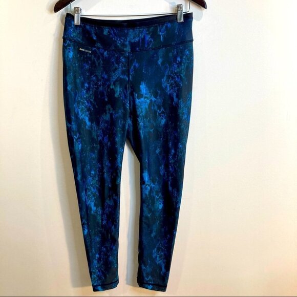 LOLE Sz M Splatter Pattern Floral Inspired 7/8 Length  Leggings Card Key Pocket - Picture 1 of 9